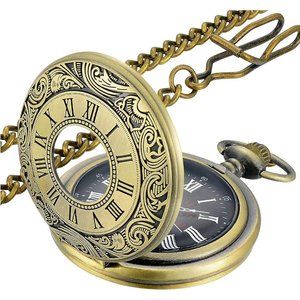 Roman Numerals Scale  Quartz Pocket Watches with Chain Christmas Graduation